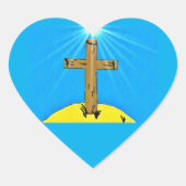 十字架のハート ハートシール (正面)