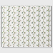 十字架のマグノリア花柄のグレーージュ |白 ラッピングペーパー (フラット)