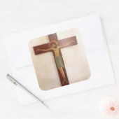 十字架の上のイエス スクエアシール (封筒)