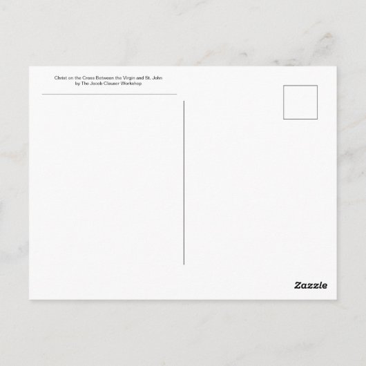 十字架の上のキリストJacob Clauser Workshop ポストカード (裏面)