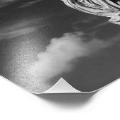 十字架の上の白と黒のイエス フォトプリント            (角)