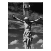 十字架の上の白と黒のイエス フォトプリント            (正面)