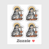 十字架の付いたハートを持つシエナの聖カトリーナ シール (シート)