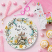 十字架の子羊I卵とフローラ復活祭 ペーパープレート (パーティー)