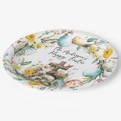 十字架の子羊I卵とフローラ復活祭 ペーパープレート (アングル)