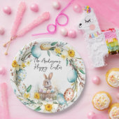 十字架の子羊I卵とフローラ復活祭 ペーパープレート (パーティー)