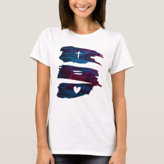 十字架の愛 – クリスチャンの女性のTシャツ Tシャツ