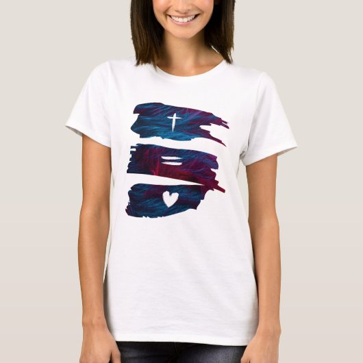 十字架の愛 – クリスチャンの女性のTシャツ Tシャツ (正面)
