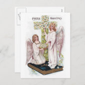 十字架の本のイースター天使 シーズンポストカード (正面/裏面)