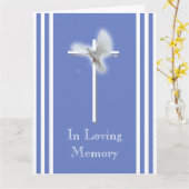 十字架の白い鳩 |お悔やみの設定 カード (黄色い花)
