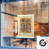 十字架の窓が貼り付く ウィンドウサイン (カフェ窓)