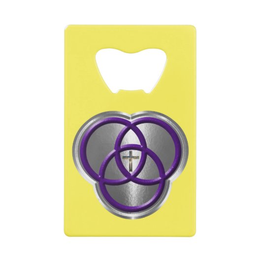 十字架の美しいキリスト教の三位一体リングや輪 クレジットカード栓抜き (正面)