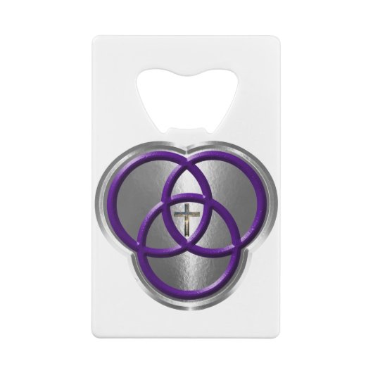 十字架の美しいキリスト教の三位一体リングや輪 クレジットカード栓抜き (裏面)