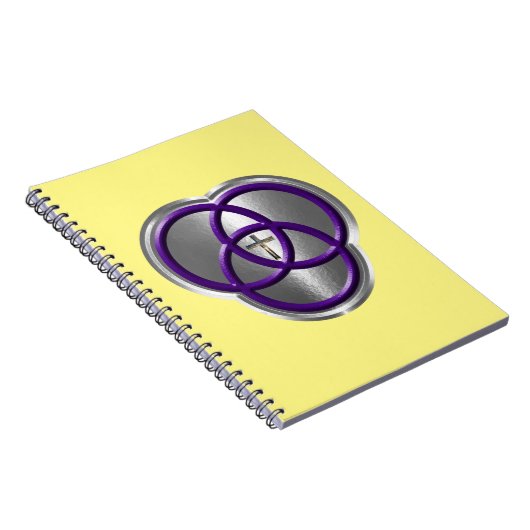 十字架の美しいキリスト教の三位一体リングや輪 ノートブック (右側)