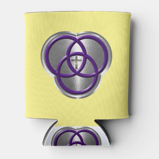 十字架の美しいキリスト教の三位一体リングや輪 缶クーラー (正面)