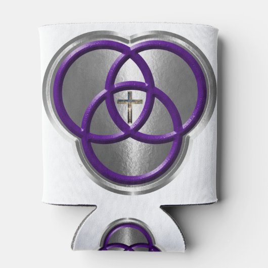 十字架の美しいキリスト教の三位一体リングや輪 缶クーラー (裏面)