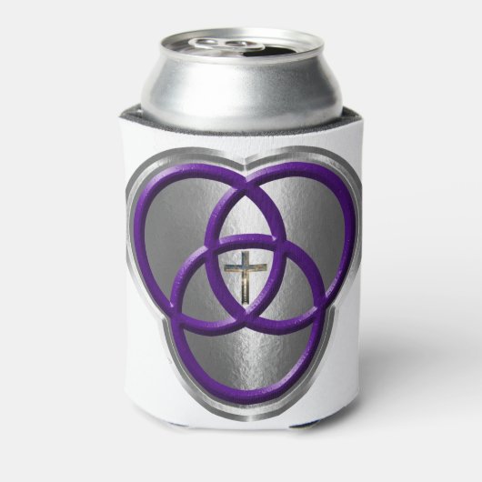 十字架の美しいキリスト教の三位一体リングや輪 缶クーラー (缶裏面)