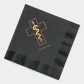 十字架の蛇 箔ナプキン (左)