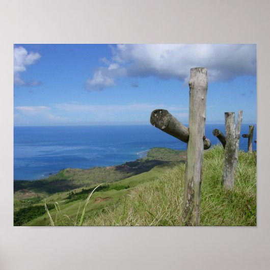 十字架はグアムの南太平洋島を見渡す ポスター (正面)