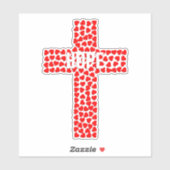 十字架はハートと希望の言葉で作られた シール (シート)