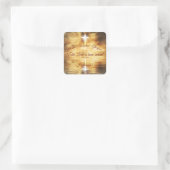 十字架は穏やかな水に反映され、キリスト昇給スクアール スクエアシール (バッグ)