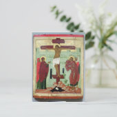 十字架をヴァージンで描いたアイコン ポストカード (スタンド正面)