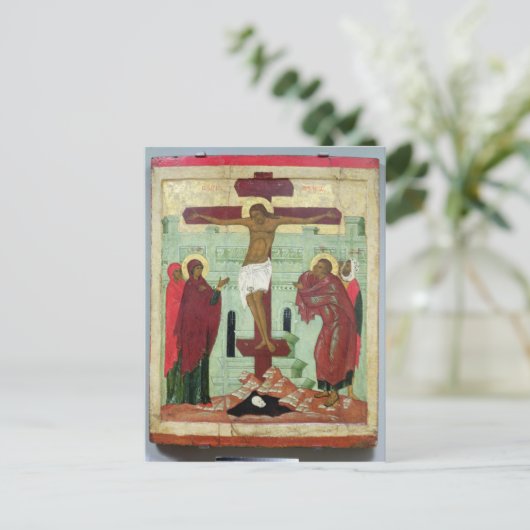 十字架をヴァージンで描いたアイコン ポストカード (スタンド正面)