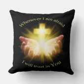 十字架を手にした聖書の引用文 クッション (正面)