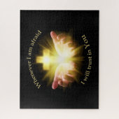 十字架を手にした聖書の引用文 ジグソーパズル (縦)