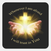 十字架を手にした聖書の引用文 スクエアシール (正面)