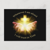 十字架を手にした聖書の引用文 ポストカード (正面)