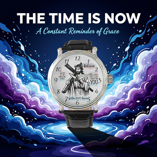 十字架を持つイエス・キリスト 腕時計 (クリエイターアップロード済み)