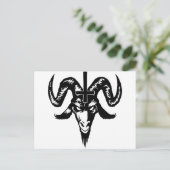 十字架を持つサタンのヤギの頭(黒) ポストカード (スタンド正面)