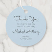 十字架を持つ青と白の月桂樹の宗教 フェイバータグ (裏面)