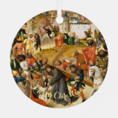 十字架を背負うキリストヴィンテージアートクリスマス メタルオーナメント (裏面)