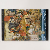 十字架を背負うヴィンテージ美術油絵 ジグソーパズル (横)