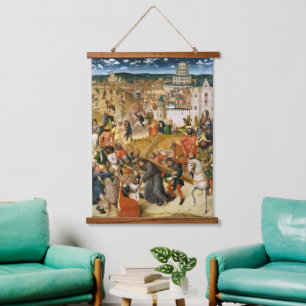 十字架を背負う素晴らしヴィンテージ 吊り下げ型タペストリー