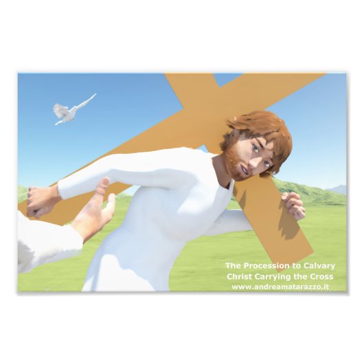 十字架を運ぶカルヴァリ・キリストへの行列 フォトプリント (正面)