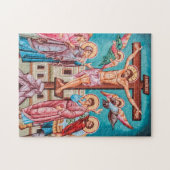 十字架イエスキリスト正教会のキリスト教のアイコン ジグソーパズル (横)