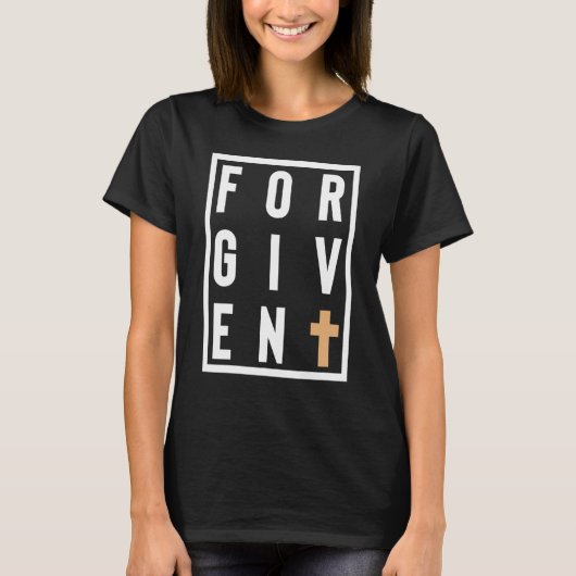 十字架イエス神キリスト教信仰の言葉ボックスを許された Tシャツ (正面)