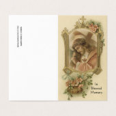 十字架カトリック葬儀聖カードを持つイエス 名刺 (外部フラット)