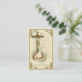 十字架カトリック葬儀記念聖札 名刺 (スタンド正面)