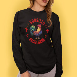 十字架カラフル付きCursillo Decolores Rooster Tシャツ