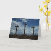 十字架カルヴァリーイエスキリスト挨拶カード カード (黄色い花)