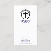 十字架クリスチャン教会の牧師または伝道者 名刺 (裏面)