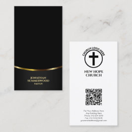 十字架クリスチャン教会の牧師金ゴールド訛り 名刺