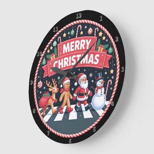 十字架クリスマス ラージ壁時計 (傾斜)