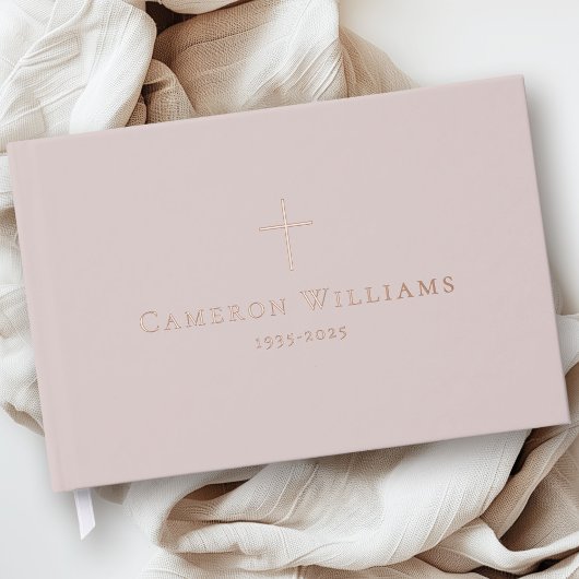 十字架シンプル愛の思い出の葬儀 ゲストブック