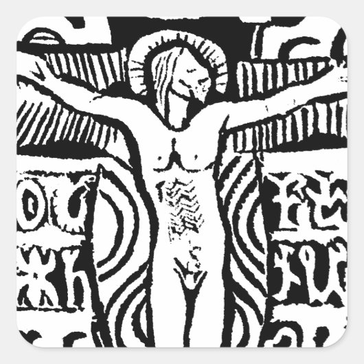 十字架ステッカー スクエアシール (正面)