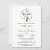 十字架スペインの洗礼招待状 招待状 (正面)